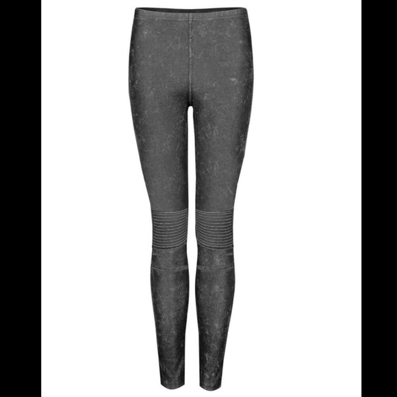 Dex Pants - DEX Ribbed Grey and Black Motto Style Leggings